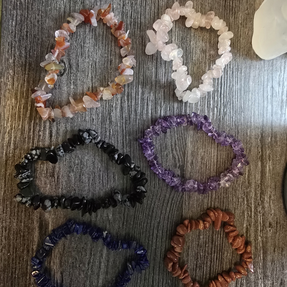 Multi-Color Gemstone Chip Bracelets Set - Picture 2 of 8